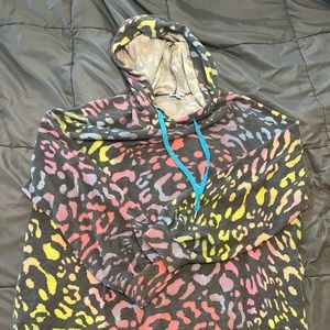 White Birch Cheetah Print Tie Dye Oversized Sweatshirt